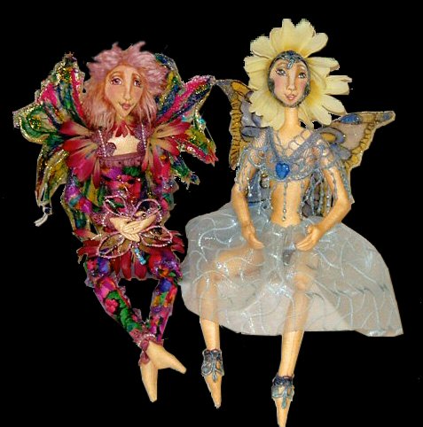 Rainbow and Buttercup, a doll by Patti LaValley