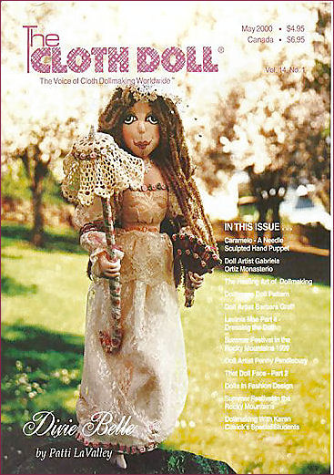 Dixie Belle on the cover of The Cloth Doll magazine