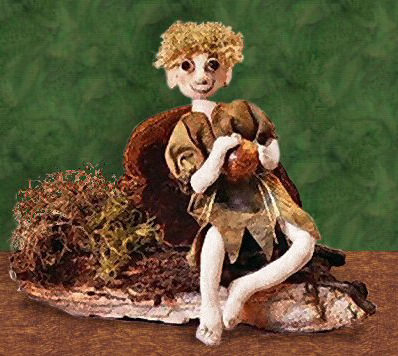 Mushroom Elf, an early doll by Patti LaValley